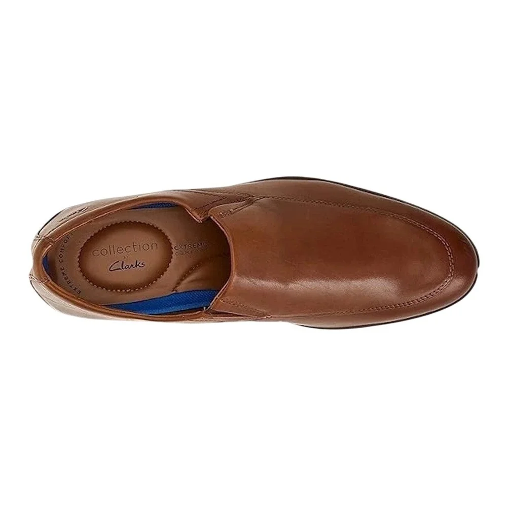 Clarks Whiddon Step Dark Tan Size 14M Slip-On Loafers Brown Leather Men's‎ Shoes